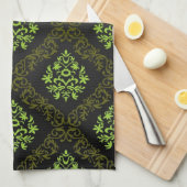 Wallpaper Floral Green Theedoek (Quarter Fold)