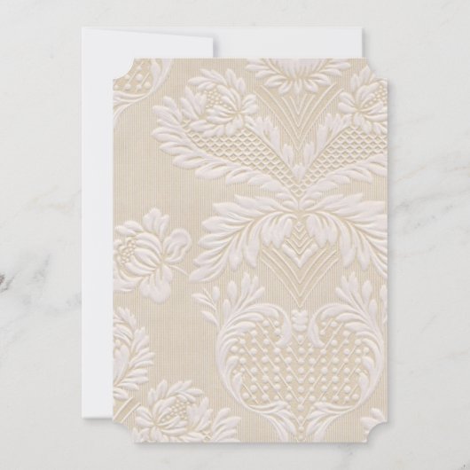 Wallpaper French Floral Pattern Invite Kaart (Achterkant)