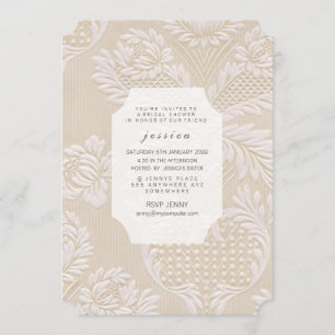 Wallpaper French Floral Pattern Invite Kaart