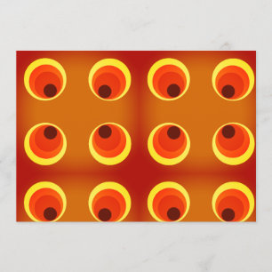 wallpaper retro oranje , rood 1970 kaart