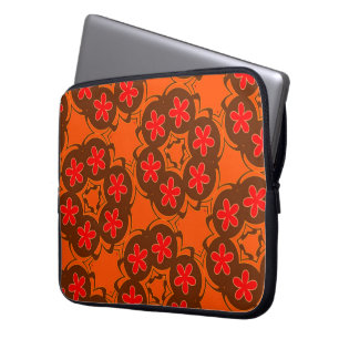 wallpaper retro oranje , rood 1970 laptop sleeve