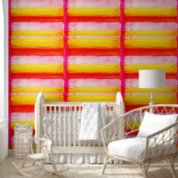 Wallpaper Sinaasappel gele streep