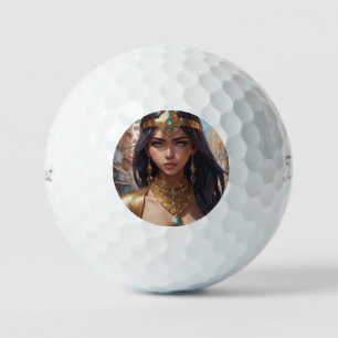 Wallpaper van een mooie anime avonturier meisje we golfballen