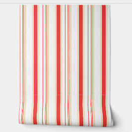 Wallpaper with red stripes behang