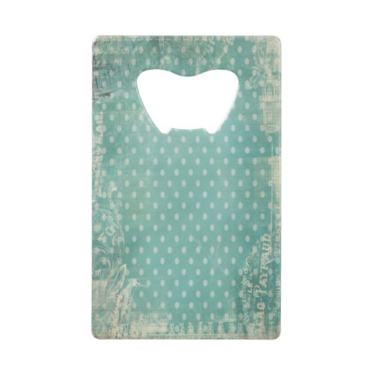  Wallpaper Worn Turquoise Creditkaart Flessenopener (Voorkant)