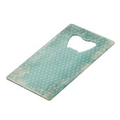  Wallpaper Worn Turquoise Creditkaart Flessenopener (Voorkant Gekanteld)