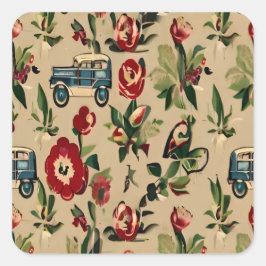 Wallpapers  Retro 1940s Vierkante Sticker