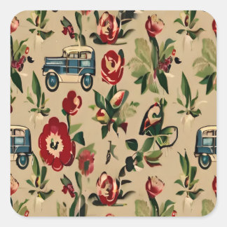 Wallpapers  Retro 1940s Vierkante Sticker