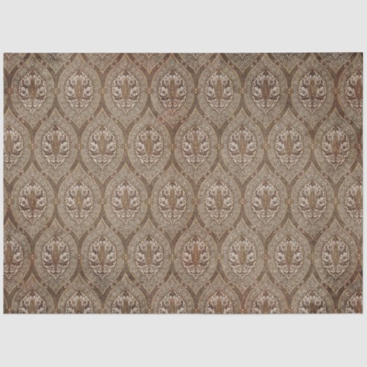 Wallpapier Ephemera Pattern Sepia Decoupage Tissuepapier (Voorkant)