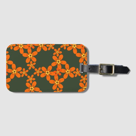 wallpapier retro oranje 1970 bagagelabel (Voorkant (horizontaal))