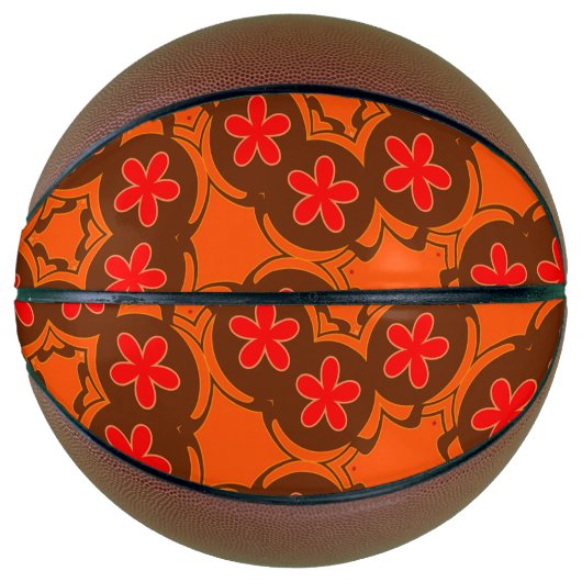 wallpapier retro oranje 1970 basketbal (Voorkant)