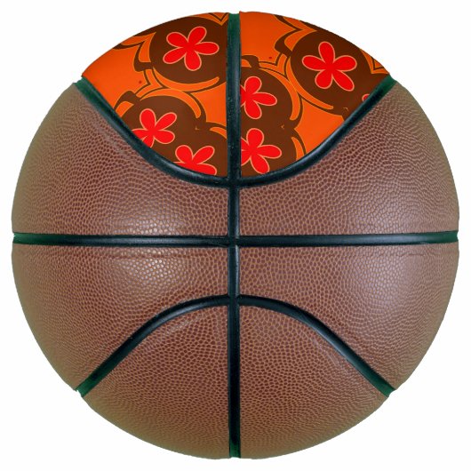 wallpapier retro oranje 1970 basketbal (Rechts)