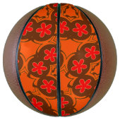 wallpapier retro oranje 1970 basketbal (Verticaal)