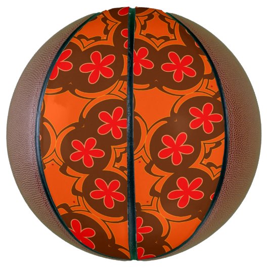 wallpapier retro oranje 1970 basketbal (Verticaal)