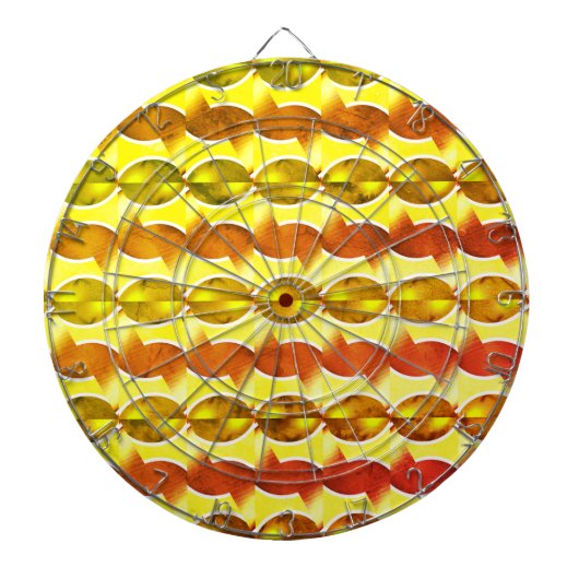 wallpapier retro oranje 1970 dartbord (Voorkant)