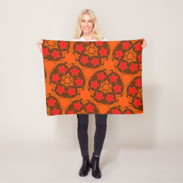 wallpapier retro oranje 1970 fleece deken