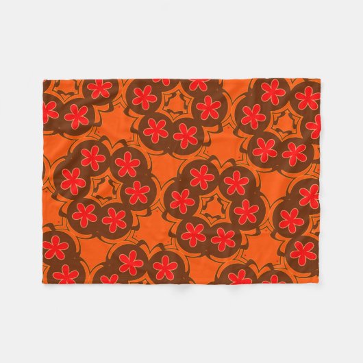 wallpapier retro oranje 1970 fleece deken (Voorkant (Horizontaal))