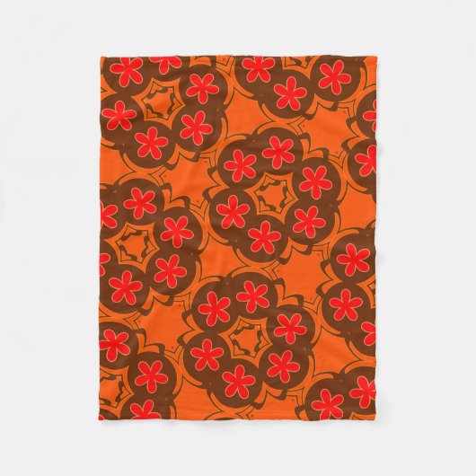 wallpapier retro oranje 1970 fleece deken (Voorkant)