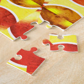 wallpapier retro oranje 1970 legpuzzel (Zijkant)