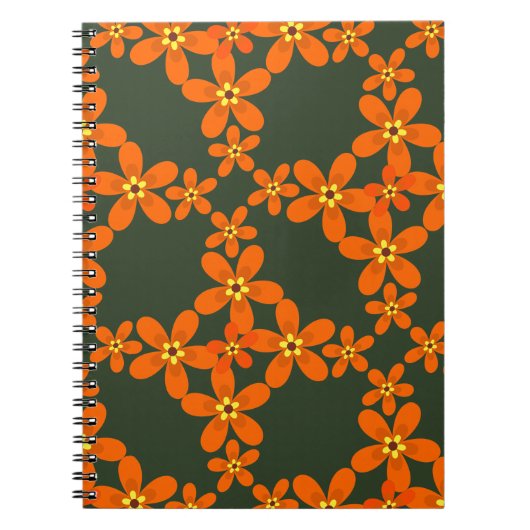 wallpapier retro oranje 1970 notitieboek (Voorkant)