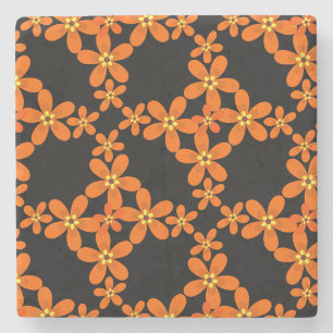 wallpapier retro oranje 1970 stenen onderzetter