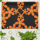 wallpapier retro oranje 1970 theedoek (Gevouwen)
