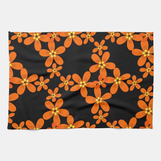 wallpapier retro oranje 1970 theedoek (Horizontaal)