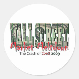 WallStreet Market Meltdown Ronde Sticker