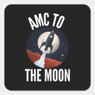 Wallstreetbets AMC - AMC naar de maan Vierkante Sticker