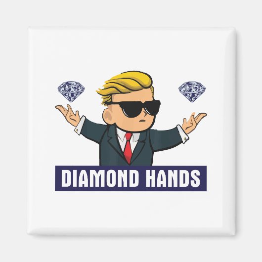 Wallstreetbets Diamond Hands - beurs WSB op Magneet (Voorkant)