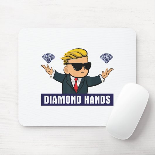 Wallstreetbets Diamond Hands - beurs WSB op Muismat (Met muis)