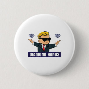 Wallstreetbets Diamond Hands - beurs WSB op Ronde Button 5,7 Cm