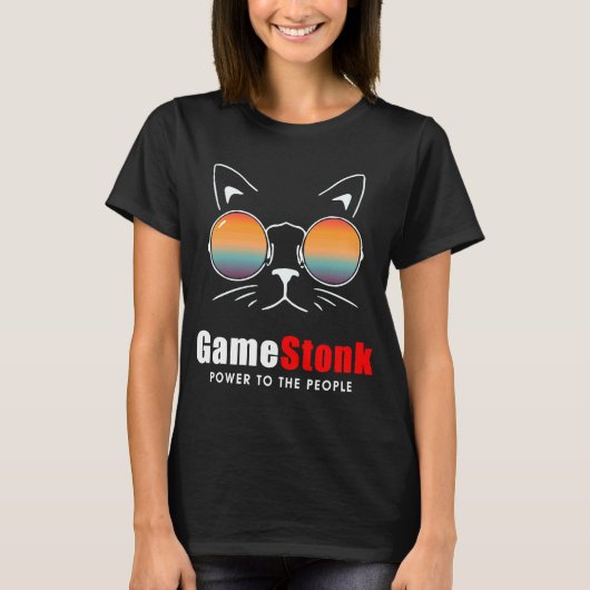Wallstreetbets Gamestonk Power to People T-shirt (Voorkant)