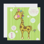 Wally of Giraffe Kids Birthday Party Invitation Kaart<br><div class="desc">Wally the Giraffe Kids Birthday Party Invitation. Maakt een schattige en griezelige uitnodiging aan het Birthday feest van ieder kind. Pas je aan met je details,  de leeftijd van je kind en de plaats waar je je viert! ! Kunstwerk gemaakt en copyright 2009 Julie A. Farrell</div>