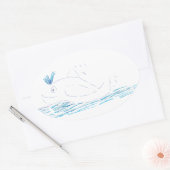 Wally Whale Oval Sticker (Envelop)