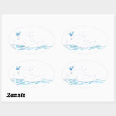 Wally Whale Oval Sticker (Vel)