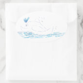 Wally Whale Oval Sticker (Tas)