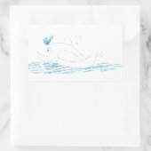 Wally Whale Rechthoekige Sticker (Tas)