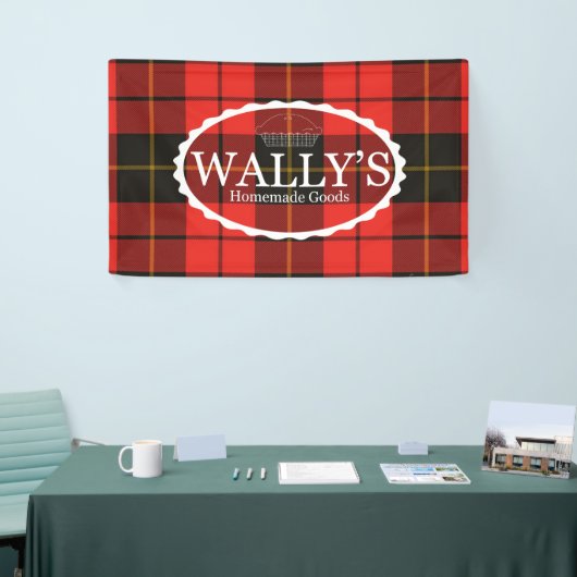 Wally's Banner voor zelfgemaakte goederen in Plaid (Beurs)
