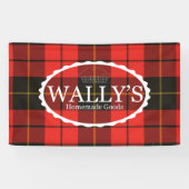Wally's Banner voor zelfgemaakte goederen in Plaid (Horizontaal)
