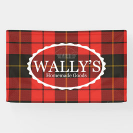 Wally's Banner voor zelfgemaakte goederen in Plaid