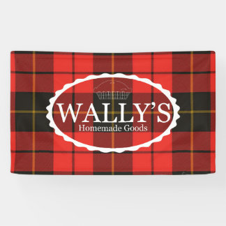 Wally's Banner voor zelfgemaakte goederen in Plaid