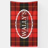 Wally's Banner voor zelfgemaakte goederen in Plaid (Verticaal)