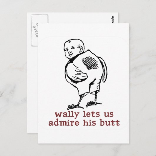 Wally's Butt Briefkaart (Voorkant / Achterkant)