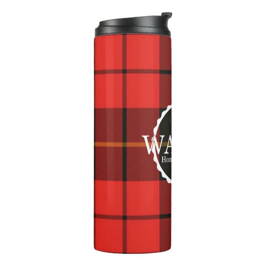 Wally's zelfgemaakte goederentaart Logo Travel Mug Thermosbeker (Gedraaid links)