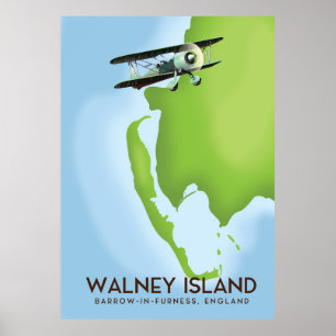 Walney Island, Burrow-In-Furness, Engeland kaart Poster