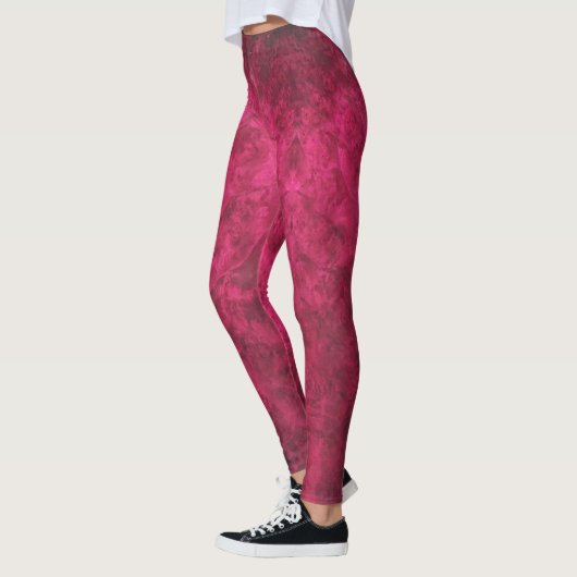 Walnoot burl in Raspberry Pink textured Leggings (Links)