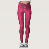 Walnoot burl in Raspberry Pink textured Leggings (Voorkant)