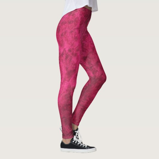 Walnoot burl in Raspberry Pink textured Leggings (Rechts)
