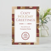Walnoot & Cranberry Retro | Warme Textuurset Feestdagenkaart (Staand voorkant)